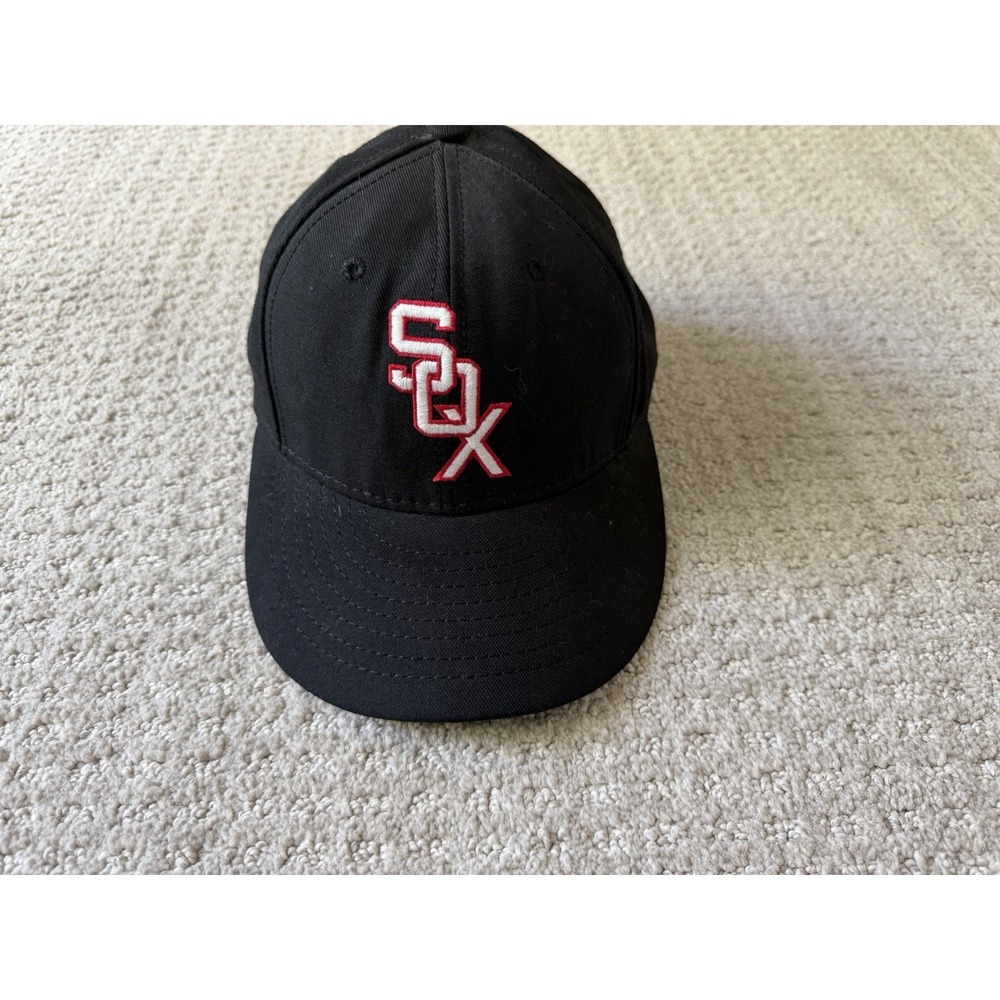 Vintage Chicago White Sox Hat Fitted 6 7/8 American Needle Black MLB Cooperstown